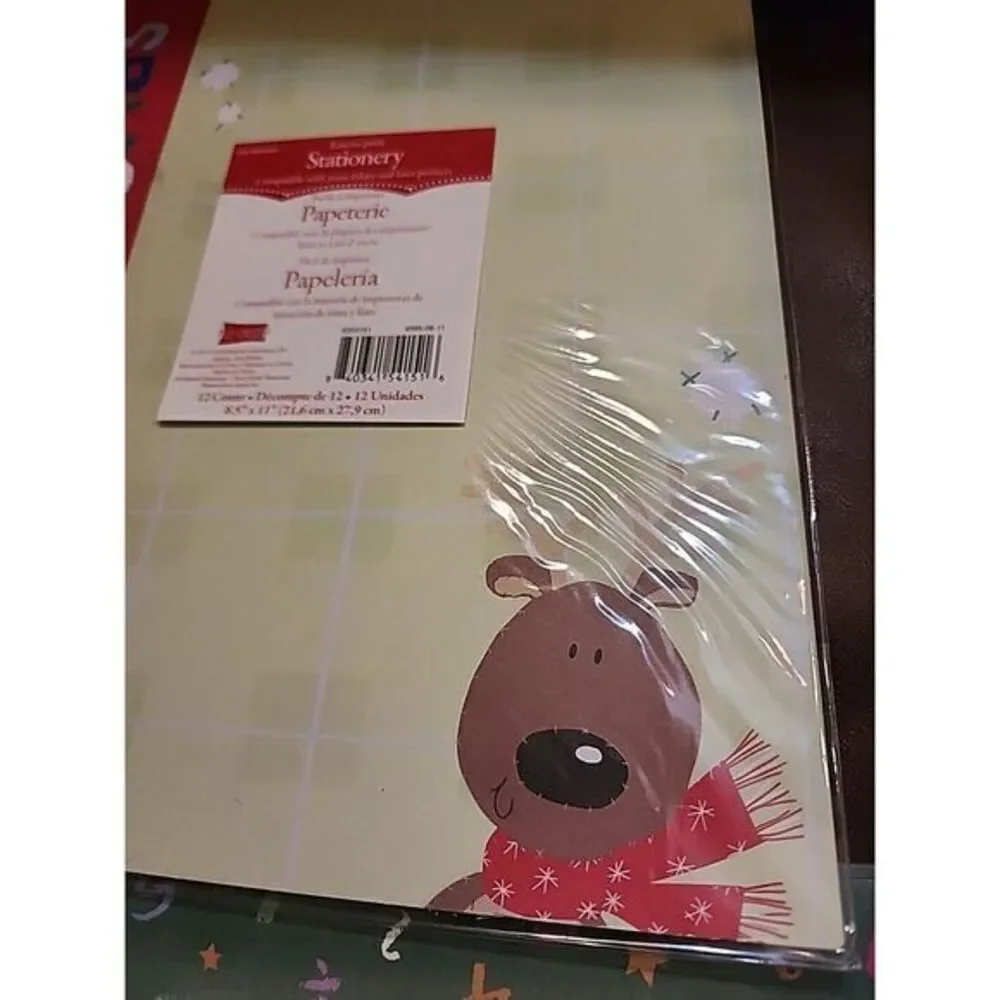 NEW  Christmas Reindeer‎ Letterhead Writing Printer Paper Holiday 12 Sheets NIP
